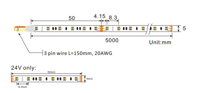 SMD1808 dual color LED strip