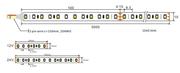 SMD3528 dual color LED strip