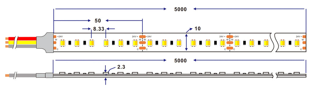SMD3528 dual color LED strip