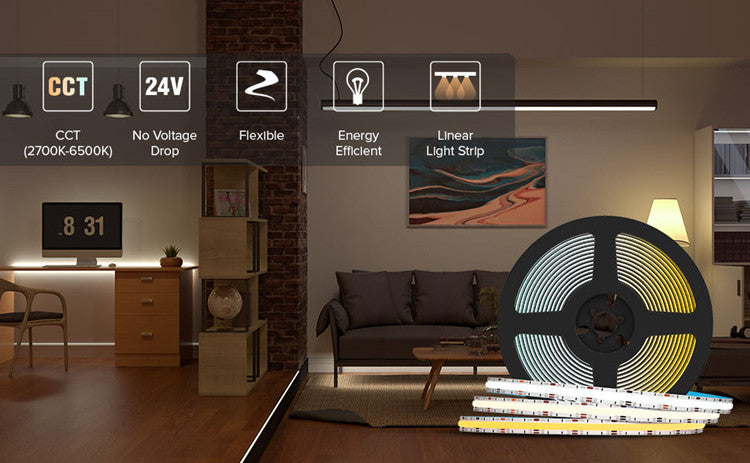 COB dual color CCT LED strip
