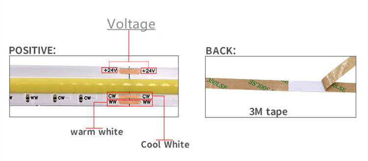 COB dual color CCT LED strip