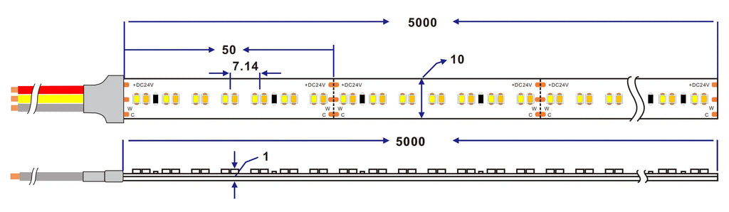 SMD2216 dual color LED strip