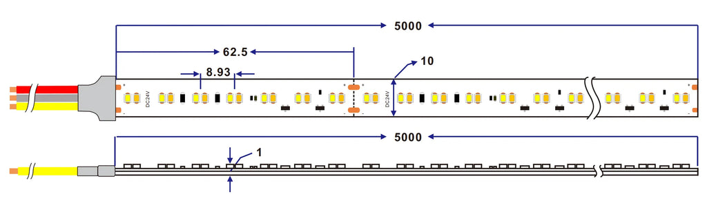 SMD2216 dual color LED strip