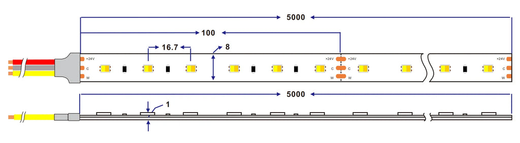 SMD2835 dual color LED strip