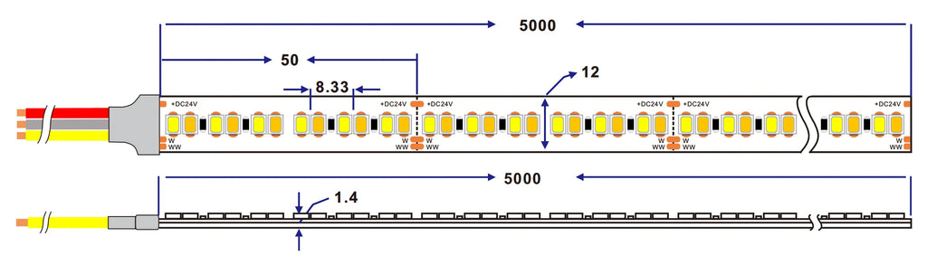 SMD2835 dual color LED strip