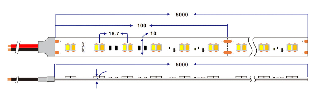 SMD2835 dual color LED strip