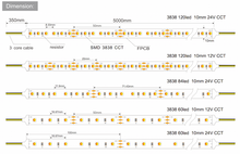 Load image into Gallery viewer, SMD3838 dual color LED strip