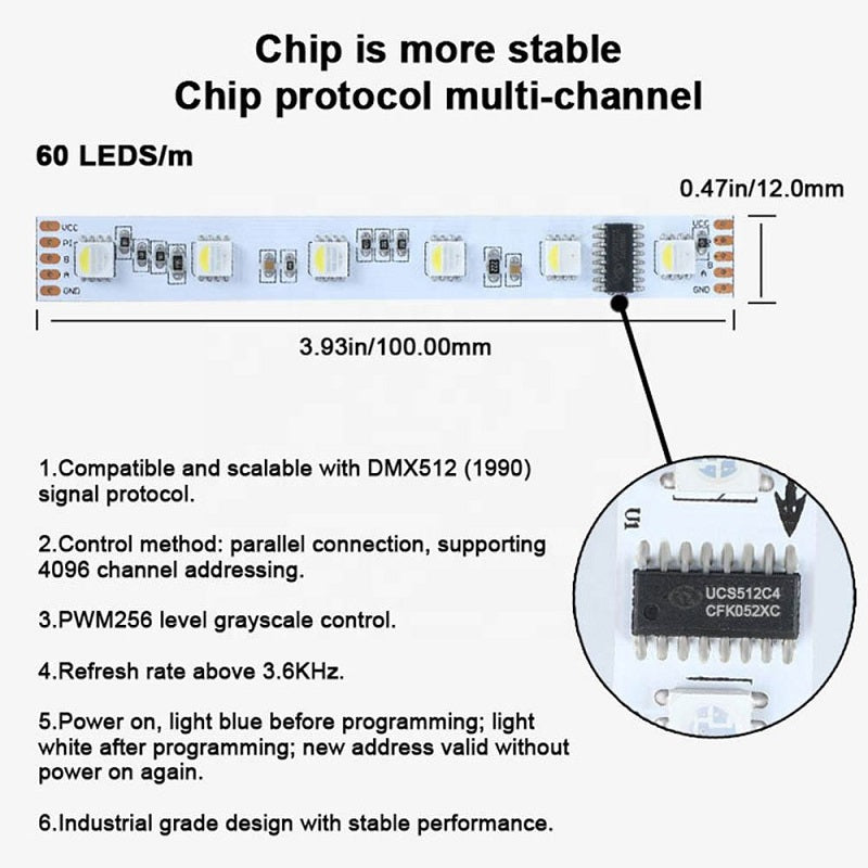 UCS512C4 DMX512 led strip light