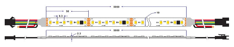 UCS512H4L DMX512 led strip light
